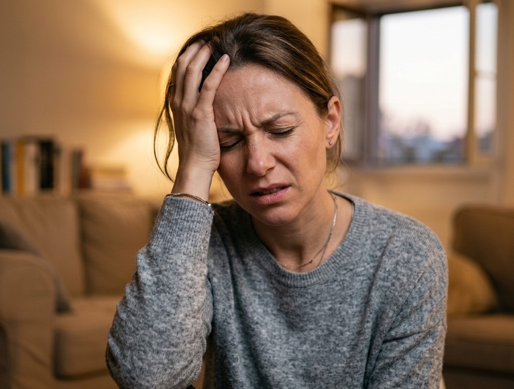 Femme souffrant d'un mal de tête - solution acupuncture angers